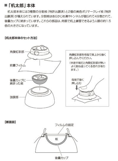 画像2: 白内障手術練習用模擬眼 机太郎ドライラボ(Version Up Edition)